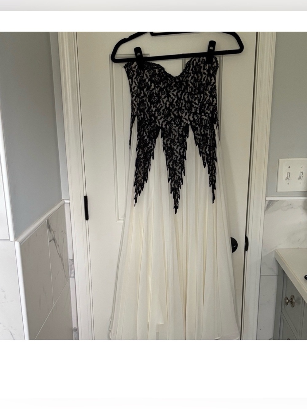 Free People Elegant Black and White Lace Dress